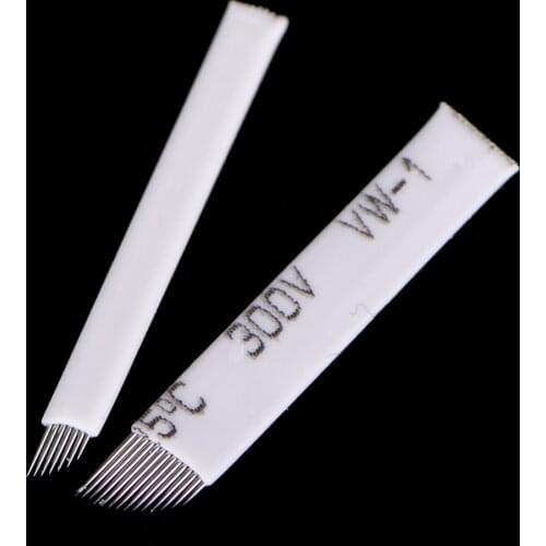 50p Microblading Needles 0.25mm F/U Shape Permanent Makeup Eyebrow Flex Tattoo Needle for Lamina Blade Agulhas Tebori Supplies