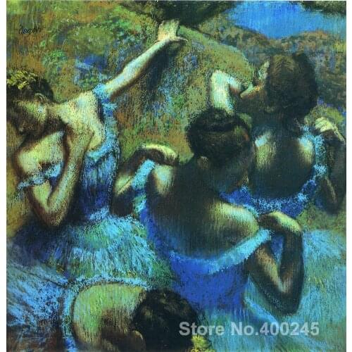 Blue Dancers Paintings by Edgar Degas Portrait art High quality Hand painted