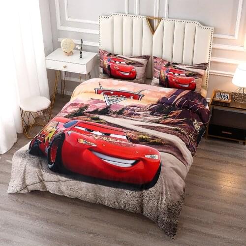 Red Lightning McQueen Duvet Cover Set For Boys Kids Disney Comforter Cover Racing Car Bedding Set Twin Size Children Home Decor