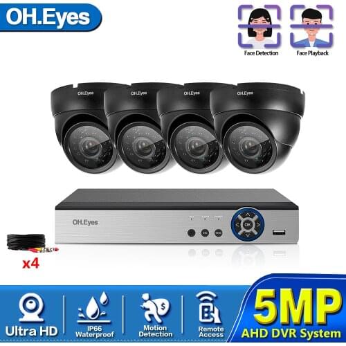 H.265 4CH 1080P AHD DVR Kit CCTV System 1080P Cameras IR Night Vision Indoor Outdoor Waterproof Video Security Surveillance Set