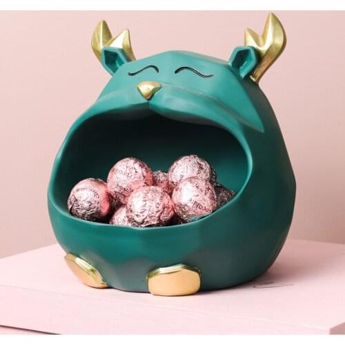 Creative resin crafts big mouth deer home living room xuanguan key to collect ornaments table table decorations