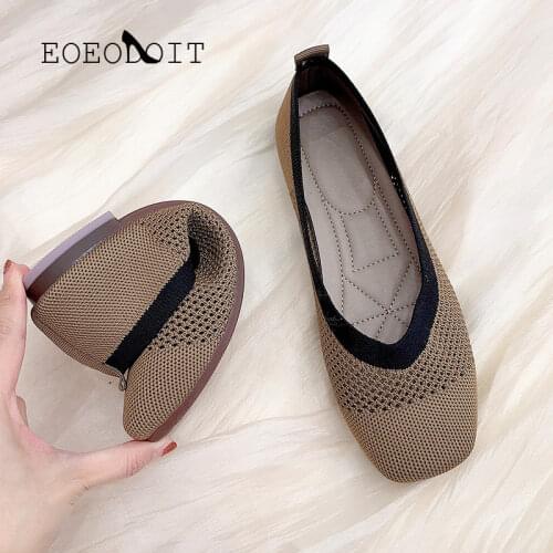 EOEODOIT Plus Size Cotton Shoes Women Autumn Winter Flat Heel Plush Loafers Anti Skid Snow Boot Sneakers Shoes