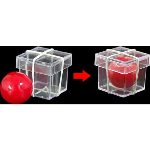 Little Ball Penetrate Crystal Box magic tricks illusion props trucos de magia toy wholesale E3091