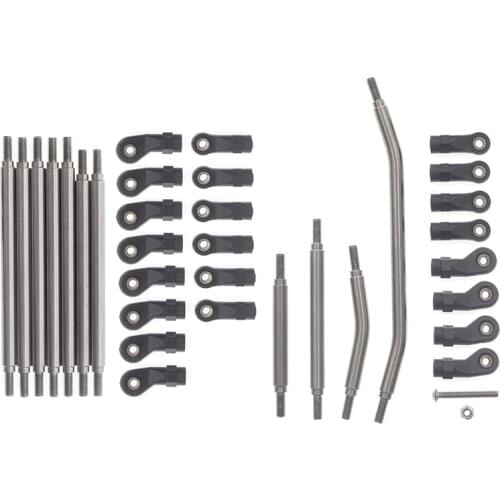 6MM Stainless Steel Metal M4 Link Rod Steering Linkage Kit for Redcat GEN8 1/10 RC Crawler Car Upgrade Parts