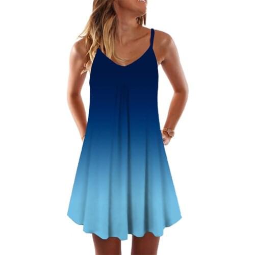 Fashion Women Dress Tie-Dye Stripe Printing Design Breathable Polyester Sleeveless Summer Mini Dress robe femme женское платье