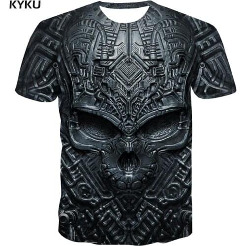 3d Tshirt Skull T shirt Men Metal Funny T shirts War Shirt Print Short Sleeve Punk Rock Printed Style Big Size