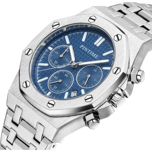 Brand Business Chronograph Watches Men Top Brand Luxury Stainless Steel Date Quartz Sports Wristwatch for Men Gifts Montre Homme