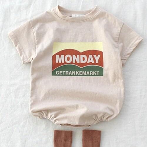 Soft Breathable Newborn Baby Boys and Girls Jumpsuits Infant Cartoon Printing Short Sleeve Romper Toddler Boys Clothing