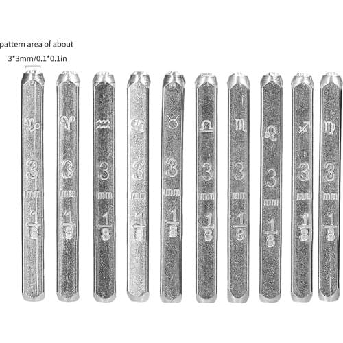Twelve Zodiac Sign Stamps Metal Seal Set Carbon Steel Stamps Embossing and Printing Tools