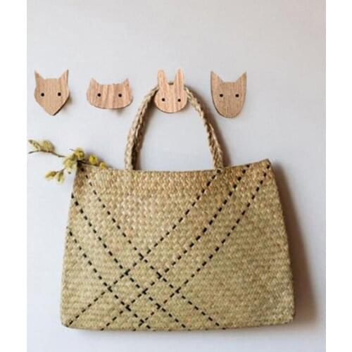 Wall Hook Cartoon Animal Pattern Wall-Mounted Wooden Hats Coat Towel Rack Hooks Home Storage Organization