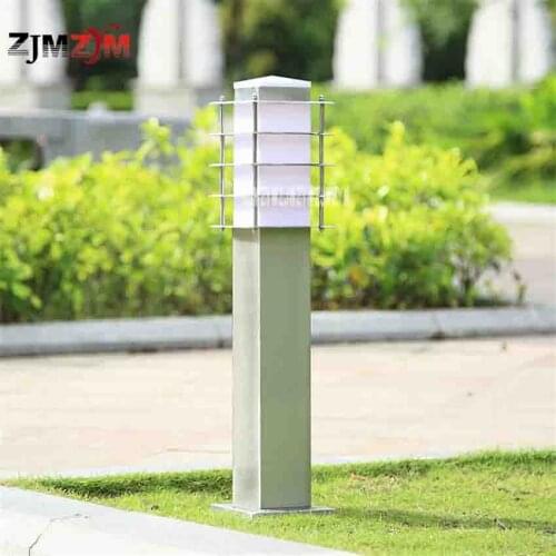 New S-6028 Stainless Steel Grass Lamp Landscape Lawn Sward Garden Outdoor Garden Lawn Square Pillar Post Light Bollard Lamp 30CM