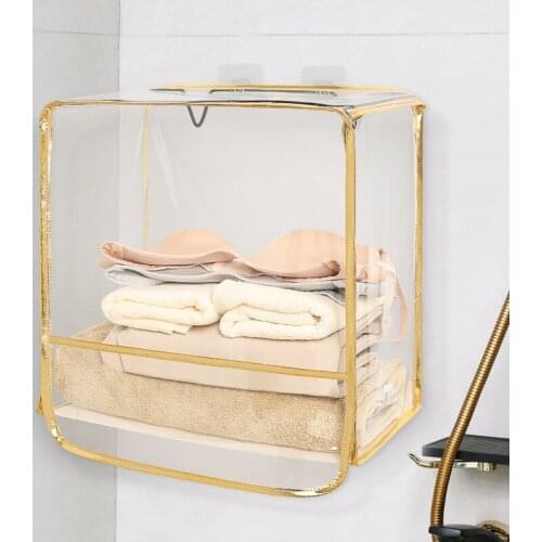 Bathroom Clothes Organizer Shower Cloth Storage Bag Waterproof Trasparent TPU Hanging Toiletries Holder Bath Wash Makeup Bags