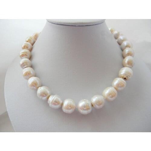 17'' 15MM White Reborn Round Freshwater Pearl Necklace
