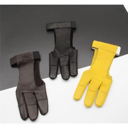 Free deliveArchery finger gloves American hunting three-finger traditional arched bending hand shooting sheepskin archery gloves