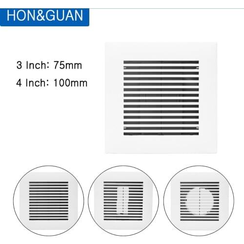 3''~4'' Plastic Square Grille Outlet Cover for Bathroom Kitchen Window Ceiling Exhaust Ventilation Fresh Air Vent 185*185mm