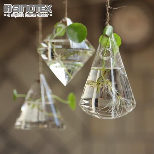 Hanging Glass Vase Geometric DIY Planting Hydroponic Plant Flower Container Home Garden Decor Terrarium Home Party Decoration