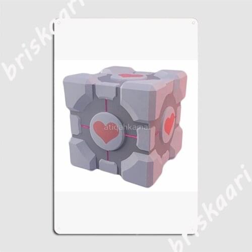 Portal Companion Cube Metal Signs Club Poster Home Decoration Tin sign Posters
