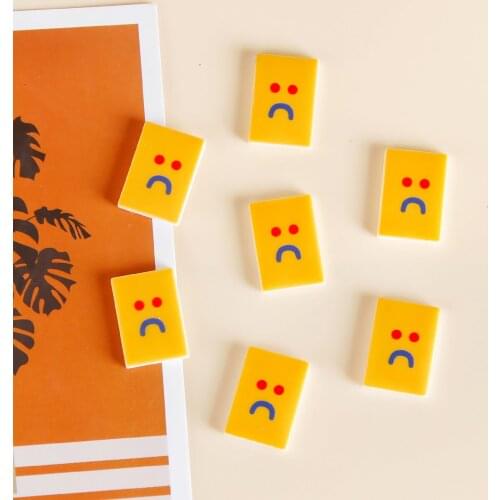 Rectangular resin fun half pill Japanese earrings cute accessories handmade diy earrings ear clip patch