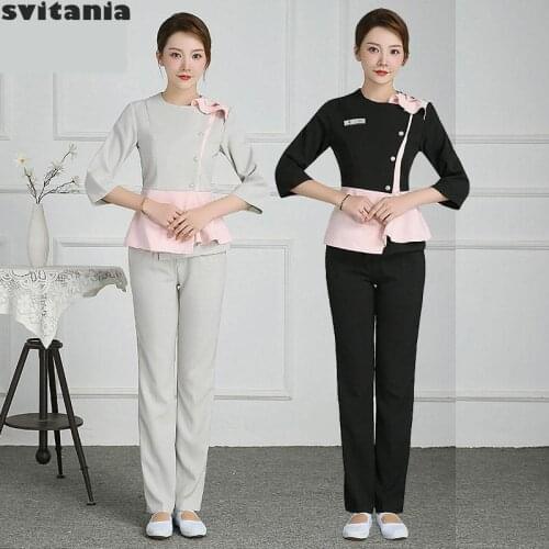 Beauty Salon Cosmetologists Work Clothes Womens Foot Bath Spa Technicians Clothing Manicurist Uniform Clothing Hairdresser