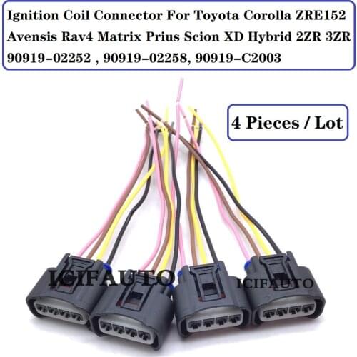 Ignition Coil Connector For Toyota Corolla ZRE152 Avensis Rav4 Matrix Prius Scion XD Hybrid 2ZR 3ZR 90919-02252 , 90919-02258