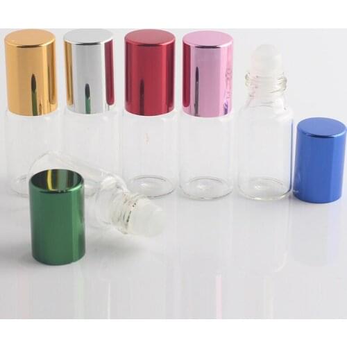 Clear Glass Essential Oil Roller Bottles with Glass Roller Balls Aromatherapy Perfumes Lip Balms Roll On Bottles 5ml F20171472