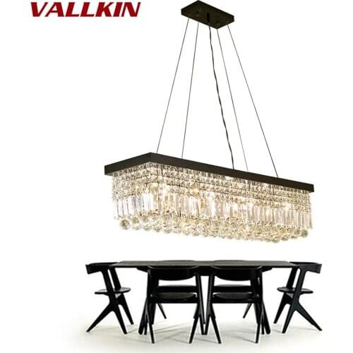 Modern LED Crystal Chandeliers Lights Crystalline Chandelier Lights For Dining Living Room Suspension Luminaire Lamp Rectangle