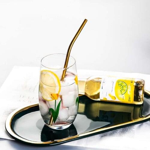 Tulips Printing Glass Cup Breakfast Milk Flower Tea Coffee Cup Heat-resistant Coffee Mug Household Office Drinking Glasses 385ml