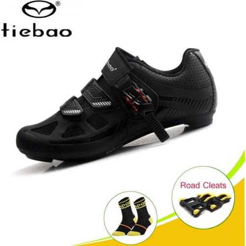 TIEBAO Cycling Shoes Sapatilha Ciclismo Men Bicycle Self-locking Road Bike Shoes Breathable Non-slip Bicycle spd Sneakers