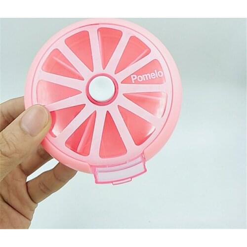 Rotating 7 Days Pill Container Lemon Pill Box Splitter Pill Organizer Medicine Box Travel Dispenser Pillbox Health Care Tools