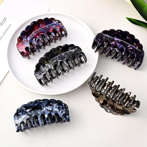 Explosive Wavy Edge Leopard Print Medium Acrylic Gripping Clip Female Elegant Hairpin Plate Hair Headdress