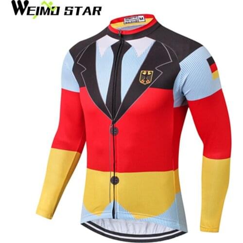 WEIMOSTAR Team Pro Cycling Jersey Gentleman Ropa Ciclismo Long Sleeve Sports Clothing Men Cycle Bicycle Clothes Shirts Jackets