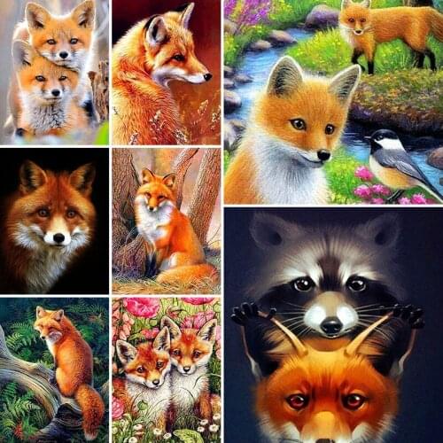 XUEQIXIAOZU 5D DIY Diamond Painting Fox Three-dimensional Diamond Art Modeling Embroidery Painting Kit Mosaic Home Decoration