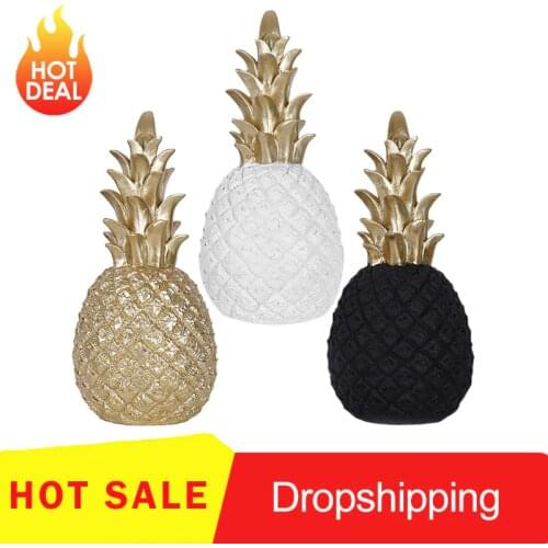 Golden Modern Nordic Style Pineapple Ornament Desktop Creative Metal Finishes Window Home Livingroom Ramadan Decoration for Gift