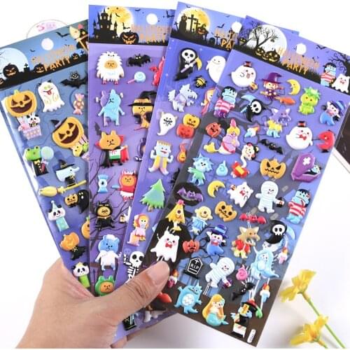 1 pcs Cute Halloween Pumpkin PVC Bubble Holiday sticker Decorative Scrapbooking diy Label Diary Stationery Album Journal Planner