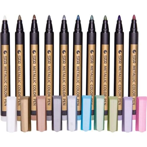 10 Colors Metallic Marker Pen For DIY Painting Drawing Album Card Making