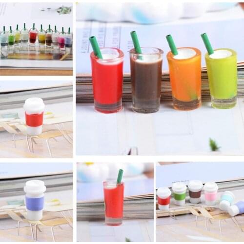 10Pcs/lot Kawaii Resin drink cup Flatback Cabochon Scrapbooking Fit Phone For Hair Bows Embellishments Diy Accessories