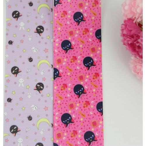 10 yards pink thick cartoon pattern grosgrain ribbon 38mm sewing webbing polyester for DIY Christmas gift wrap tape