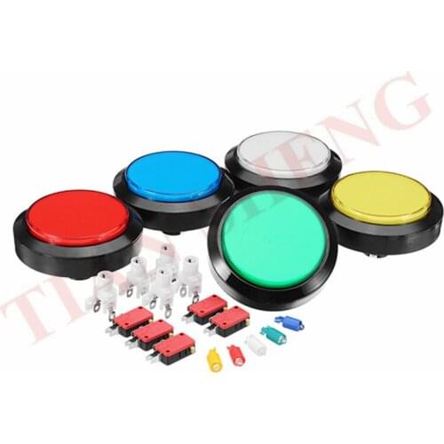 2PCS 100mm Big Round Push Button LED Illuminated with Microswitch for DIY Arcade Game Machine Parts 12V Large Dome Light Switch