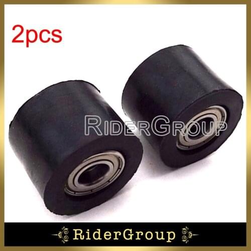 2pcs Motorcycle Rubber Chain Pulley Tensioner 10mm Roller Guide For Chinese Pit Trail Motor Dirt Bike Motocross