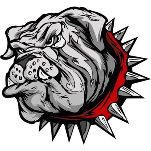 A0574# 13cm/17cm Removable Decal Dog in A Collar with Spikes Car Sticker Waterproof Accessories on Bumper Rear Window Laptop