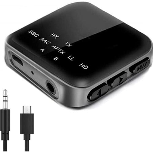 Aptx HD LL Bluetooth 5.0 Audio Receiver Transmitter CSR8675 RCA 3.5Mm Jack AUX Wireless Adapter With Mic,With RCA Cable