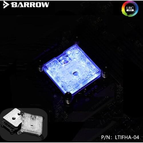 Barrow water cooling CPU cooler LTIFHA-04,CPU Block For AMD AM4 LRC 2.0 5V 3P A-RGB Ice series Acrylic or Brass Microwaterway