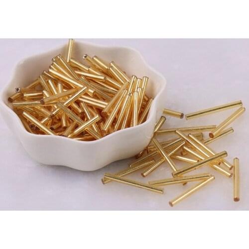 2.5x25mm Long Tube Beads Czech Glass Seed Beads for Jewelry Making Accessories DIY Charm Bracelet Necklace Loose Spacers Bugles