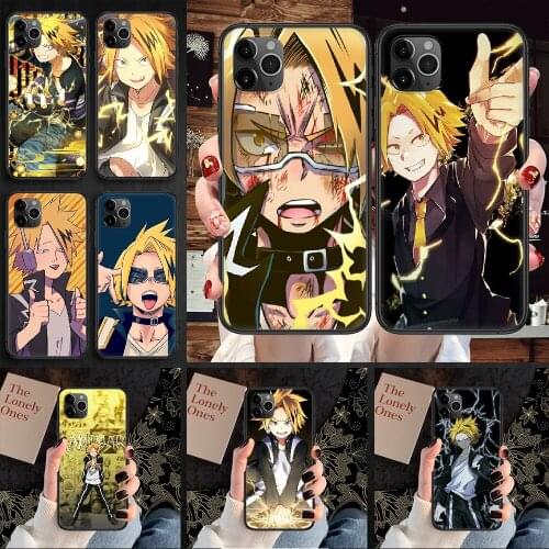 Denki Kaminari My Hero Academia Phone Case Cover Hull For iphone 5 5s se 2 6 6s 7 8 12 mini plus X XS XR 11 PRO MAX black trend