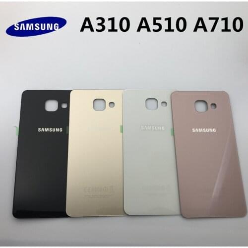 Samsung Galaxy A3 A5 A7 A9 2016 A310 A510 A710 A910 Back Battery Rear Glass Cover Case Housing with Adhesive Sticker