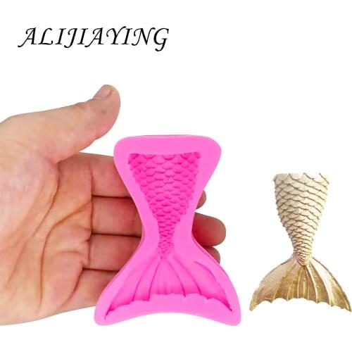 DIY Mermaid fishtail Fondant Sugarcraft Silicone Mould Cake Decoration Tools Baking chocolate Polymer Clay Resin Mold D1409