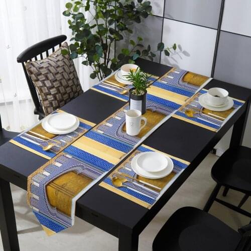 Palace Gate Moroccan Door Table Runner Table Mats Cover For Home Wedding Banquet Festival Party Catering Hotel Table Decoration