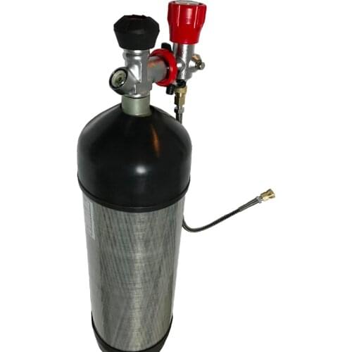 HPA Compressed Air Tank 4500PSI Composite Carbon Fiber Gas Cylinder CE 9.0L With Valve And Filling Station Add Rubber Protector