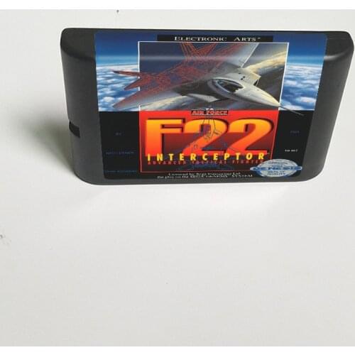 F22 Interceptor Advanced Tactical Fighter - 16 Bit MD Game Card for Sega Megadrive Genesis Video Game Console Cartridge