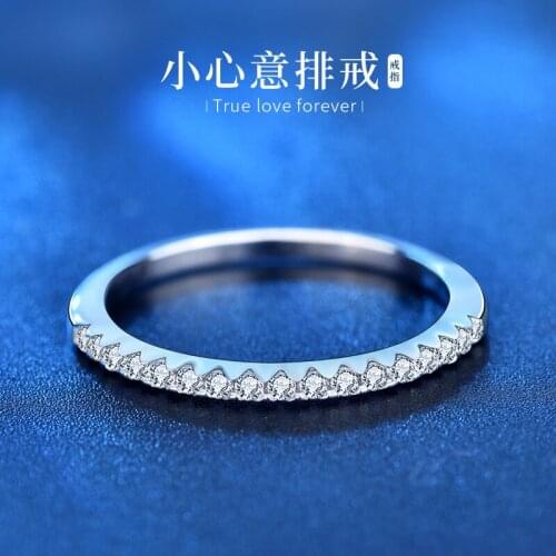 UMQ s925 sterling silver ring Pass Diamond Test Round Excellent Cut 0.1 ct Micro D Color Moissanite Ring 925 Siver Party Jewelry